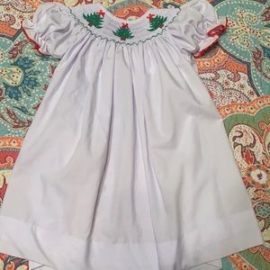 Christmas smocked dress 12m